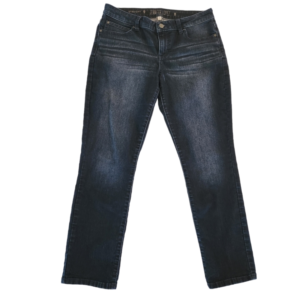 Jennifer Lopez Dark Wash | Straight  Cut | Mid Rise Jeans Women Size 8 Petite